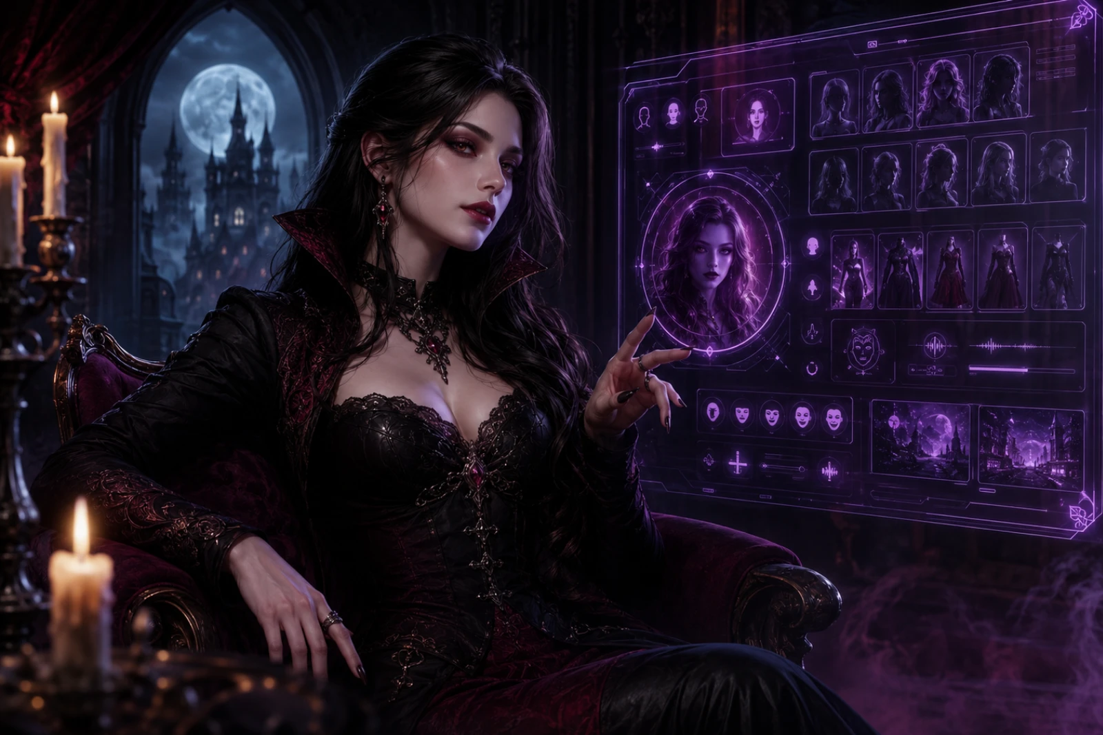 Custom vampire AI girl for gothic fantasy roleplay
